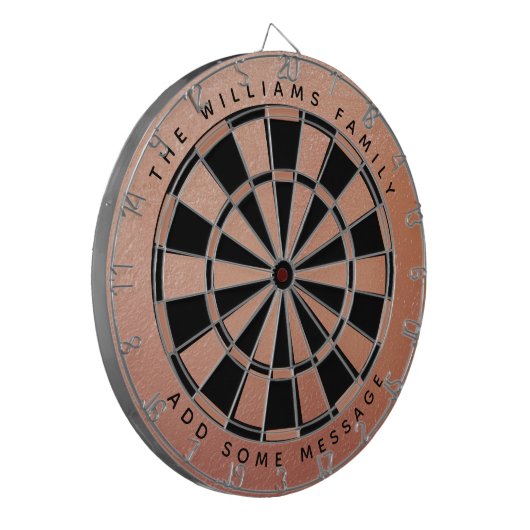 Roos Goud Zwart Roze Custom Name Elegant Vrouwelij Dartbord (Voorkant Links)