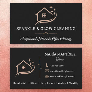 Roos Goud Zwart Schoonmaakservice Huis Sparkle Visitekaartje