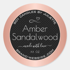 Roos Goud Zwart Soja Wax Kaarsen Verpakkingslabels Ronde Sticker