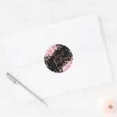 Roos Goud Zwart Sweet 16 Verjaardag Bloemen Glitte Ronde Sticker (Envelop)