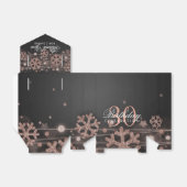 Roos Goud Zwart Winter 30e Verjaardag Bedankt Bedankdoosjes (Uitgevouwen)