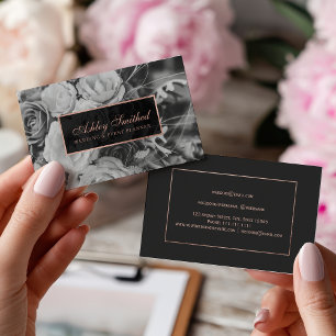 Roos Goud Zwart Wit Wedding Event Planner Foto Visitekaartje