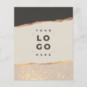 Roos goud zwarte elegant moderne girale prijscode flyer (Achterkant)