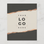 Roos goud zwarte elegant moderne girale prijscode flyer (Achterkant)