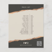 Roos goud zwarte elegant moderne girale prijscode flyer (Voorkant)