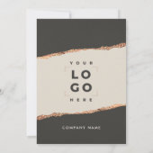 Roos goud zwarte elegant moderne girale prijscode  kaart (Achterkant)