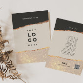 Roos goud zwarte elegant moderne girale prijscode kaart