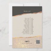 Roos goud zwarte elegant moderne girale prijscode kaart (Voorkant)