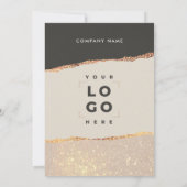 Roos goud zwarte elegant moderne girale prijscode kaart (Achterkant)