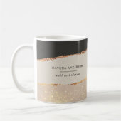 Roos goud zwarte elegant moderne girale prijscode  koffiemok (Links)