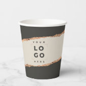 Roos goud zwarte elegant moderne girale prijscode papieren bekers (Voorkant)