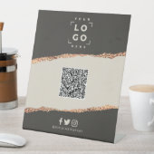 Roos goud zwarte elegante moderne kwaliteitsaandui reclamebord met voetstuk (Insitu)