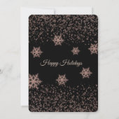 Roos goud/zwarte luxe kerstfeestdag kaart (Achterkant)