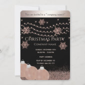 Roos goud/zwarte luxe kerstfeestdag kaart (Voorkant)