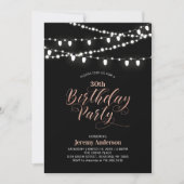 Roos goud & zwarte moderne 60e geboortedag kaart (Voorkant)