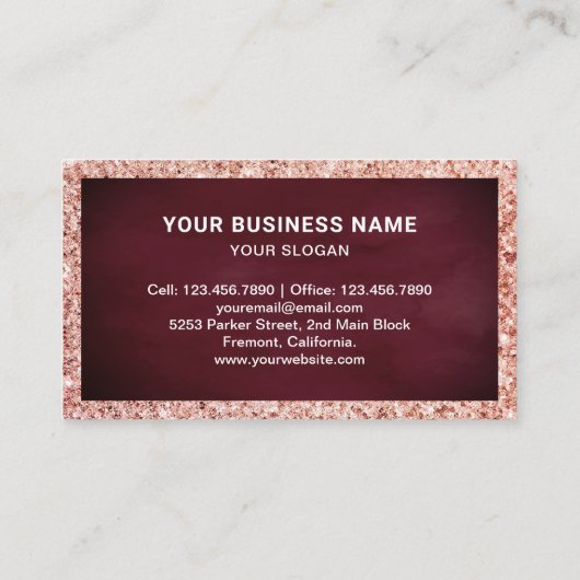 Roos goudaardbei Cupcake Pastry Chef Bakery Visitekaartje (Achterkant)