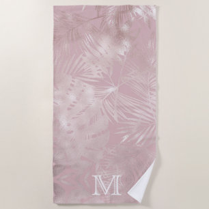 Roos goudappels folie tropische bladeren monogram strandlaken