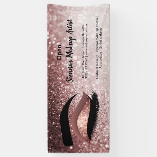 Roos goudas Oog Spandoek (Verticaal)