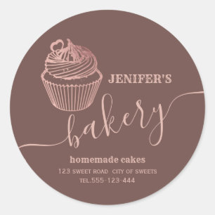Roos goudbakkerij Homemade cupcakes en snoepjes Ronde Sticker