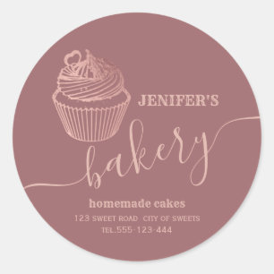 Roos goudbakkerij Homemade cupcakes en snoepjes Ronde Sticker