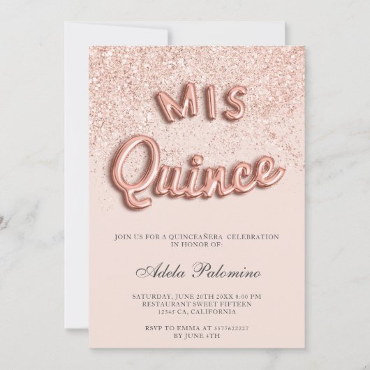 Roos goudballon kaart (Voorkant)