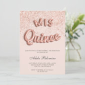 Roos goudballon kaart (Staand voorkant)