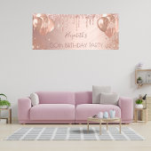 Roos goudballonnen spandoek