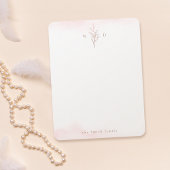 Roos goudblad monogram gepersonaliseerd Schrijfwer Notitiekaartje