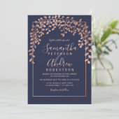 Roos goudblauw marinevertrouwen kaart (Staand voorkant)