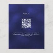 Roos goudblauw QR RSVP budget bruiloft uitnodiging (Achterkant)