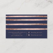 Roos goudblauw stremt haar make-up typografie visitekaartje (Achterkant)