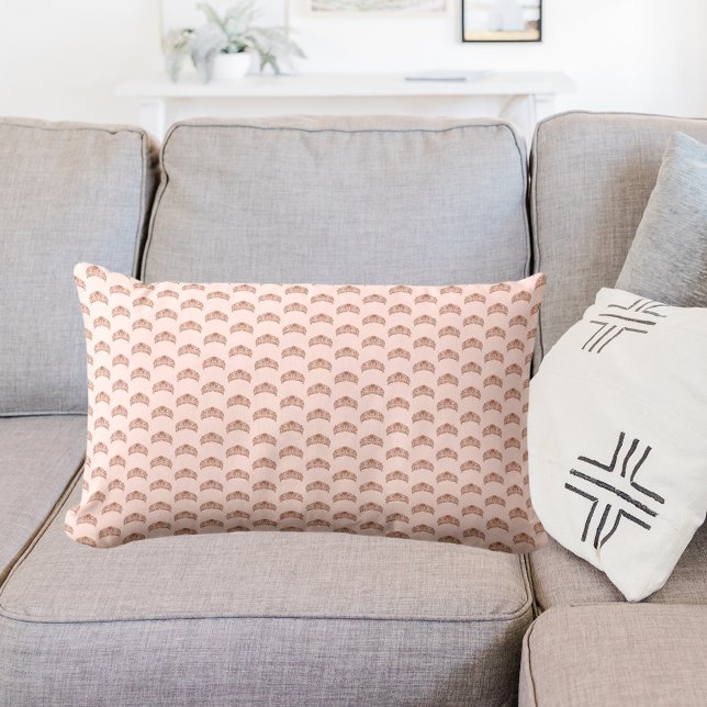 Roos goudblauw tiara crown patroonmeisje kussen (Creator heeft geüpload)