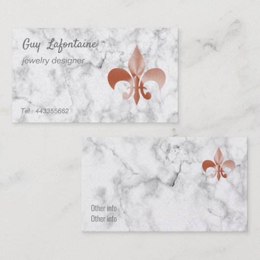 Roos goudblik visitekaartje (Voorkant / Achterkant)