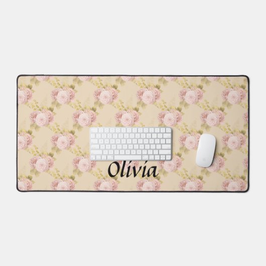 Roos goudbloem aangepaste naam script bureaumat (Keyboard & Muis)