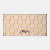 Roos goudbloem aangepaste naam script bureaumat (Voorkant)