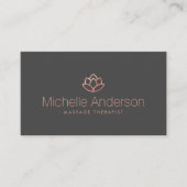 Roos goudbloem elegante grijze vlek visitekaartje (Voorkant)