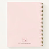 Roos goudbloem initialen elegant notitieboek (Achterkant)