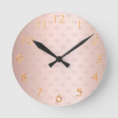 Roos goudbloem initialen elegant ronde klok (Voorkant)