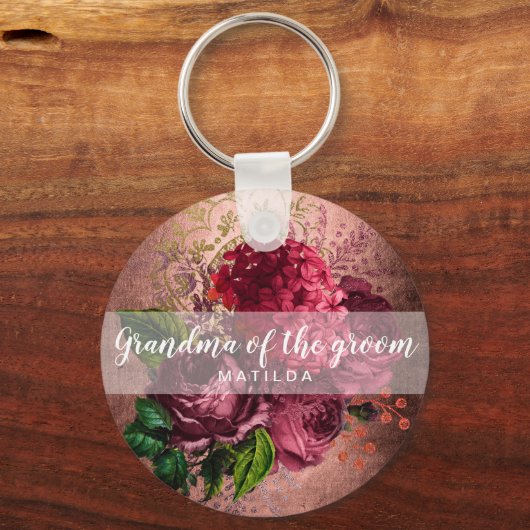 Roos goudbloem met koper sleutelhanger (Voorkant)