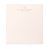 Roos goudbloem minimalistisch licht roze notitieblok (Voorkant)