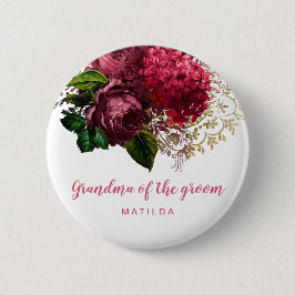 Roos goudbloem oma moeder van de groom ronde button 5,7 cm