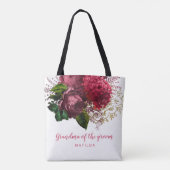 Roos goudbloem oma moeder van de groom tote bag (Achterkant)