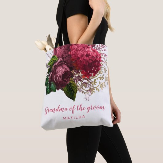 Roos goudbloem oma moeder van de groom tote bag (Dichtbij)