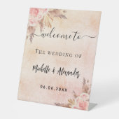 Roos goudbloem reclamebord met voetstuk (Voorkant)