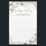 Roos goudbloemen greenery gold Wedding Memory<br><div class="desc">Roos gouden bloemen grove gouden weddenschappen Het vrijgezellenfeest van het weddenschap, een verbluffend boho-ontwerp, geïnspireerd door de eeuwige rozen - pinda's - het symbool van de liefde, een bloeiende bloementuin van bloeiende en stoffige roze rozen pinda's, geweven in verse eucalyptusgroen en geweven rond het lijst van het faxgoud. Je wilt...</div>