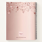 Roos goudbloemen met vuursteentje notitieboek (Achterkant)