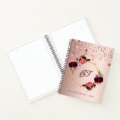 Roos goudbloemen met vuursteentje notitieboek (Binnen)