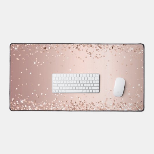 Roos goudblush confetti bureaumat (Keyboard & Muis)