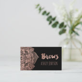Roos goudboho floral mandala brows typografie visitekaartje (Staand voorkant)