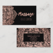Roos goudboho floral mandala massage typografie visitekaartje (Voorkant / Achterkant)